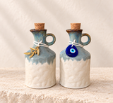 Blue/White Olive Oil Dispenser - Olive Branch or Mati Decor