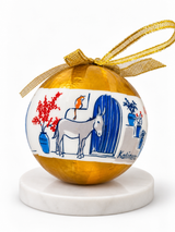 Christmas Bauble - Gold Greek Kalimera Donkey
