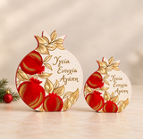 PRE-ORDER - Hand-Painted Xmas Pomegranate- Greek Wishes
