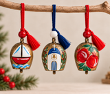 PRE-ORDER Hand-Painted Greek Christmas Bell Ornament