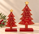 PRE-ORDER Hand-Painted Greek Wishes Christmas Tree - Festive Red