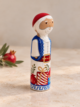PRE-ORDER Hand-Painted Greek Santa Claus & Mrs Claus - Tall