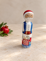 PRE-ORDER Hand-Painted Greek Santa Claus & Mrs Claus - Tall