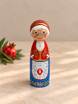 PRE-ORDER Hand-Painted Greek Santa Claus & Mrs Claus - Tall