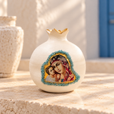 Handcrafted Ceramic Pomegranate with Panayia