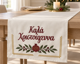 PRE-ORDER - Embroided Greek Christmas Table Runner
