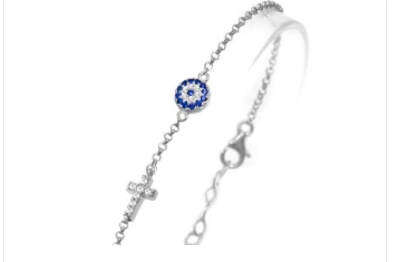 Mati & Cross Silver Bracelet