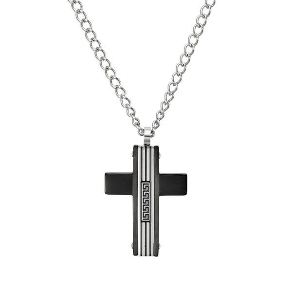 Men’s Greek Key Cross Necklace