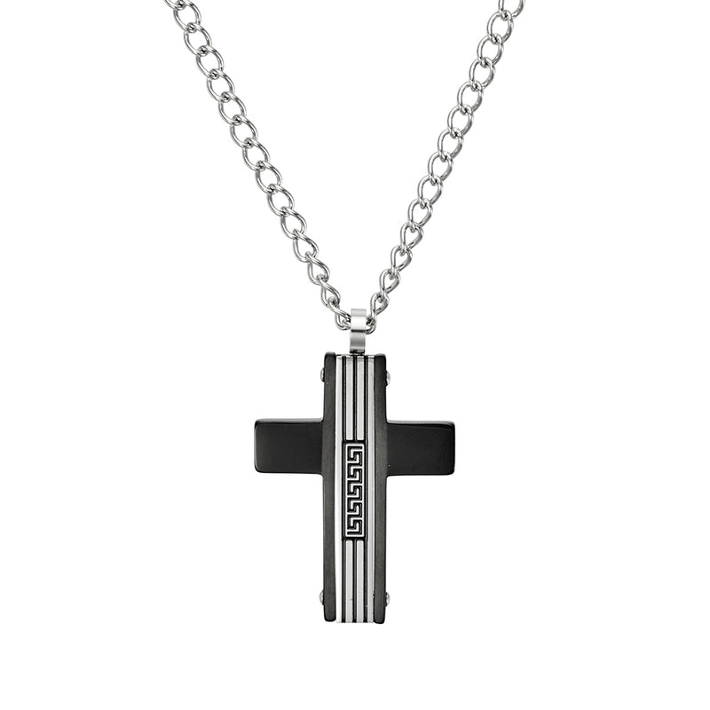 Men’s Greek Key Cross Necklace