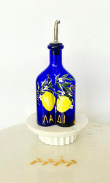 Hand-Painted Olive Oil Bottle - Lemon