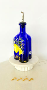 Hand-Painted Olive Oil Bottle - Lemon
