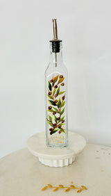 Hand-Painted Olive Oil Bottle - Olive