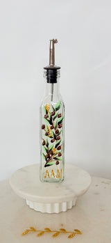 Hand-Painted Olive Oil Bottle - Olive