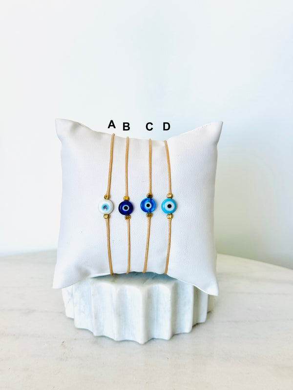 Mati Cream String Bracelet
