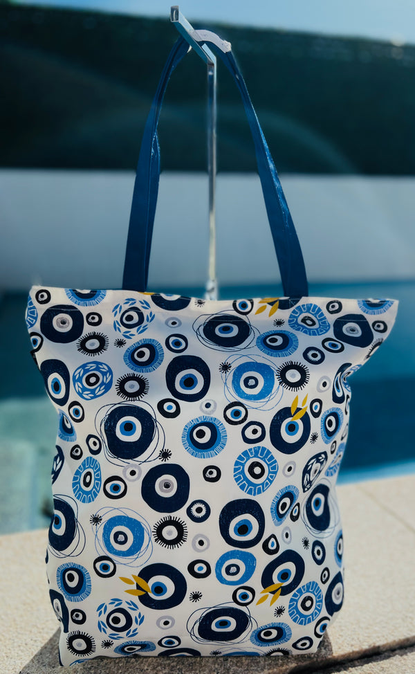 White and Blue Multi Mati Bag