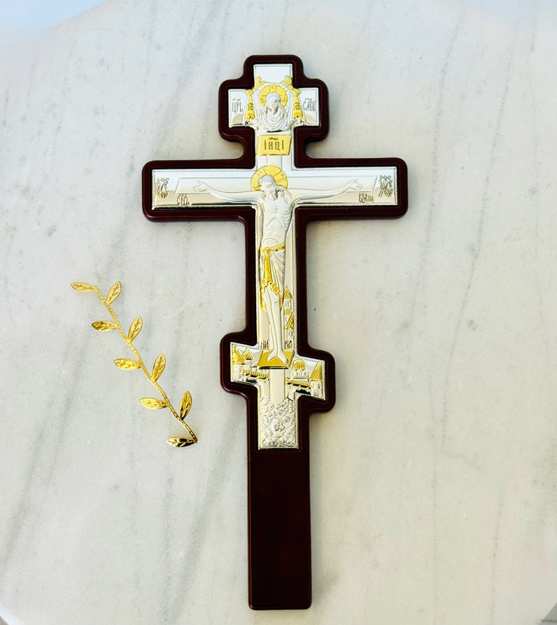 Handcrafted Timber & Silver Cross