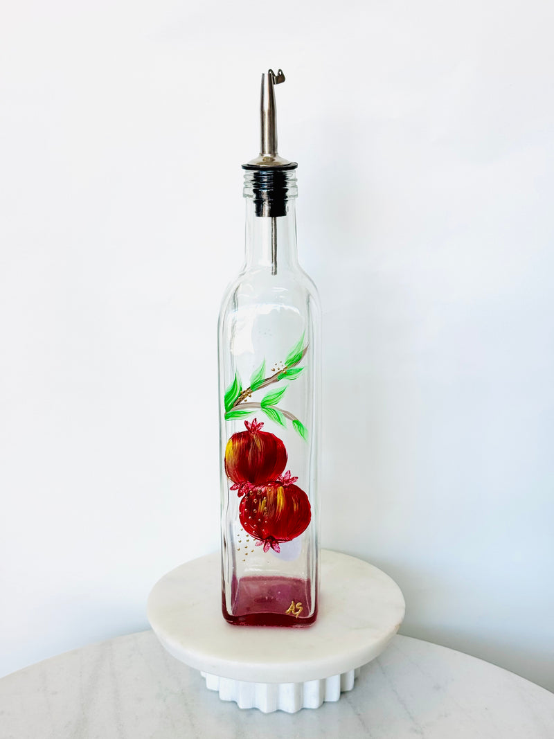 Hand-Painted Pomegranate Oil & Water Pourers