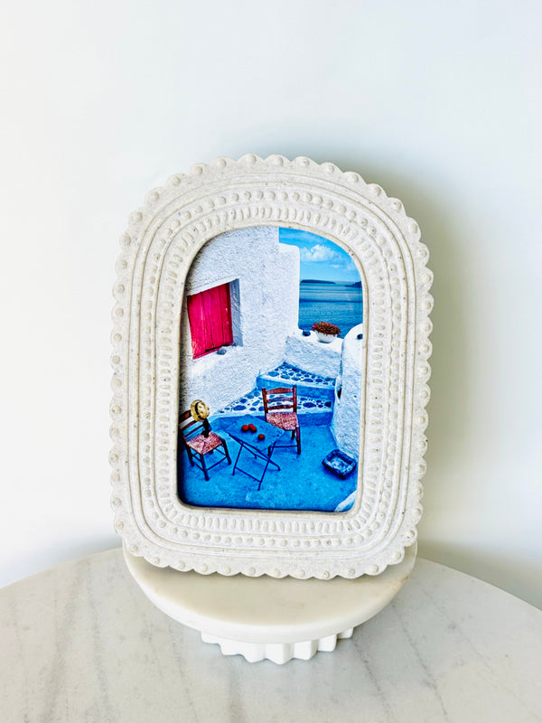Frame with Iconic Greek Island Scene