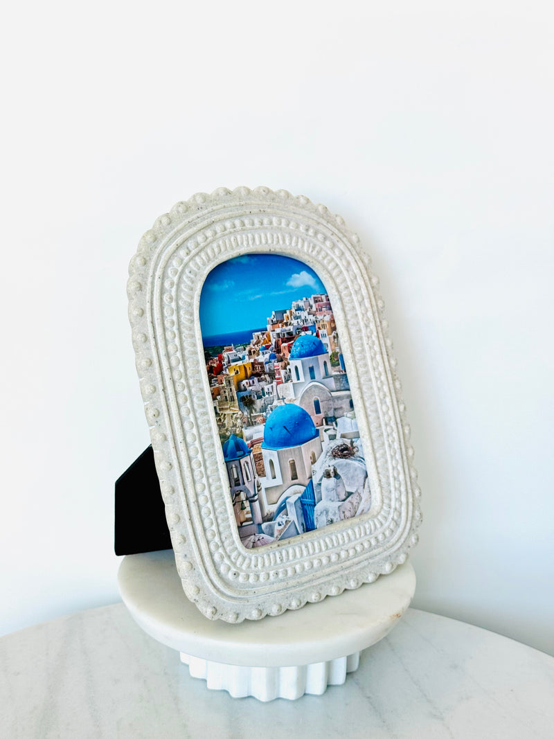 Frame with Iconic Greek Blue Domes Image