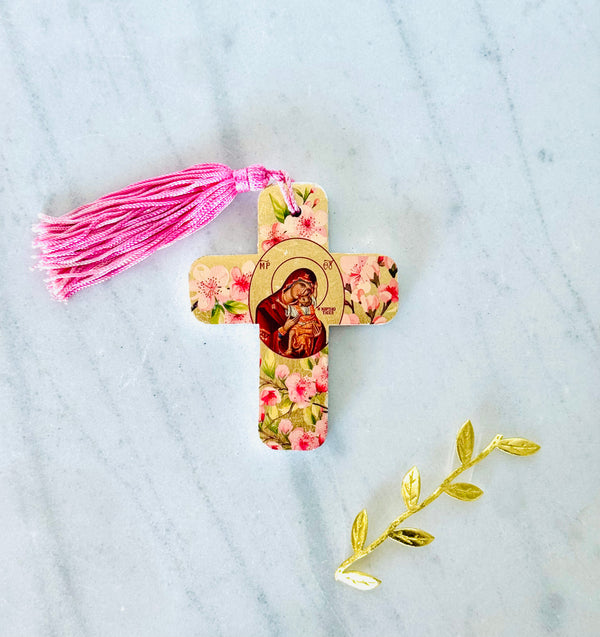 Panayia & Jesus Ceramic Cross