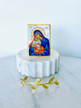 Panayia & Jesus Mini Marble Icons