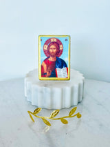 Panayia & Jesus Mini Marble Icons