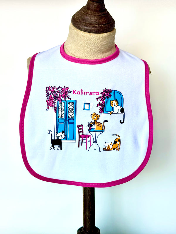 Kalimera Greek Cats Baby Bib