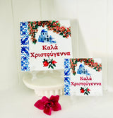 Greek Island Church Christmas Tile