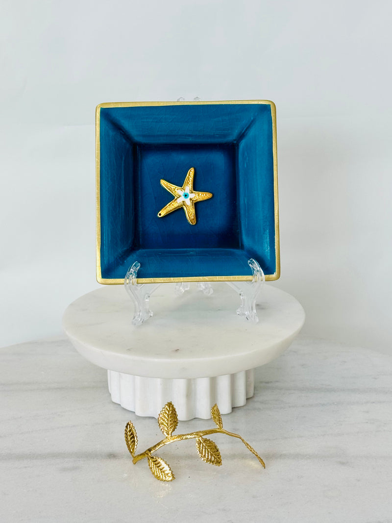 Gold Starfish Trinket Plate