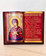 Panayia with Seven Swords Wooden Book Icon