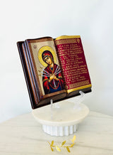 Panayia with Seven Swords Wooden Book Icon
