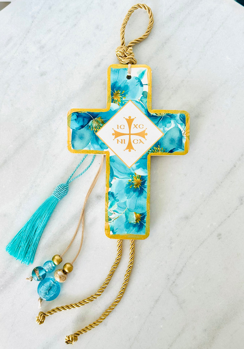 Turquoise Nika Ceramic Cross