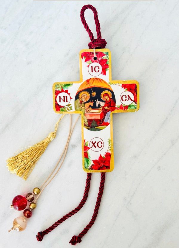 Nativity Ceramic Cross