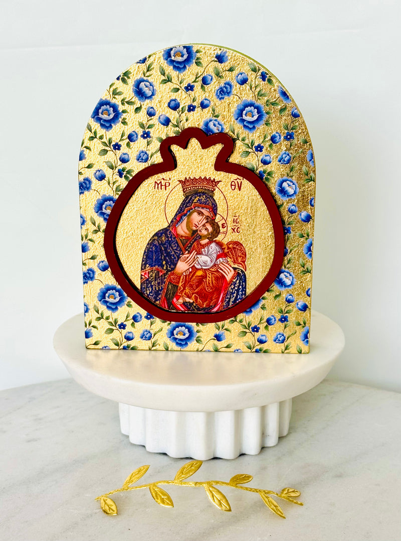 Panayia & Baby Jesus Pomegranate Icon