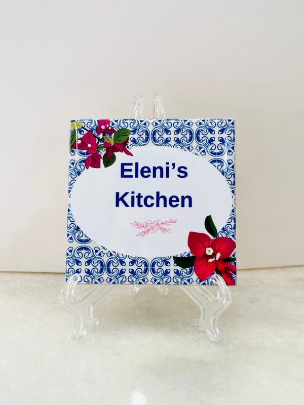 Personalised Flower Kitchen Tile