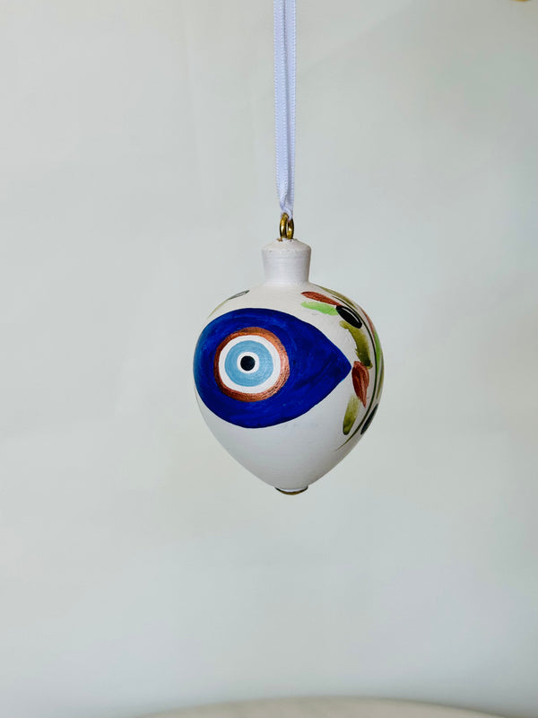 Hand-Painted Mati & Olive Leaf Bauble