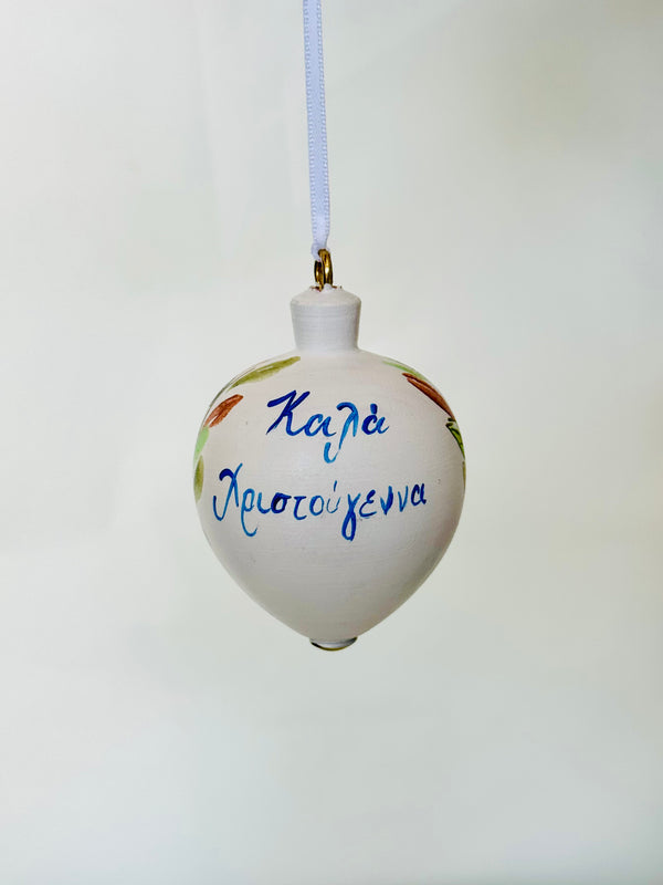 Hand-Painted Mati & Olive Leaf Bauble