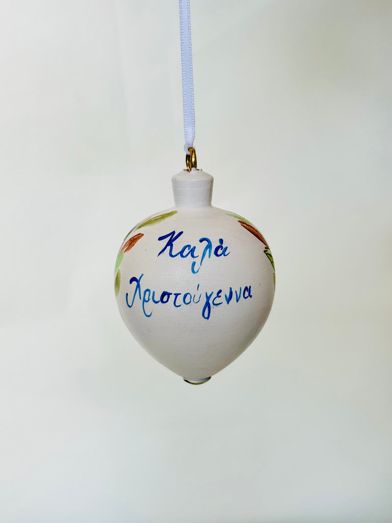 Hand-Painted Mati & Olive Leaf Bauble
