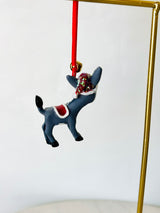 Ceramic Donkey Christmas Ornament