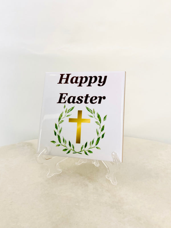 Happy Easter Small Wreath Tile