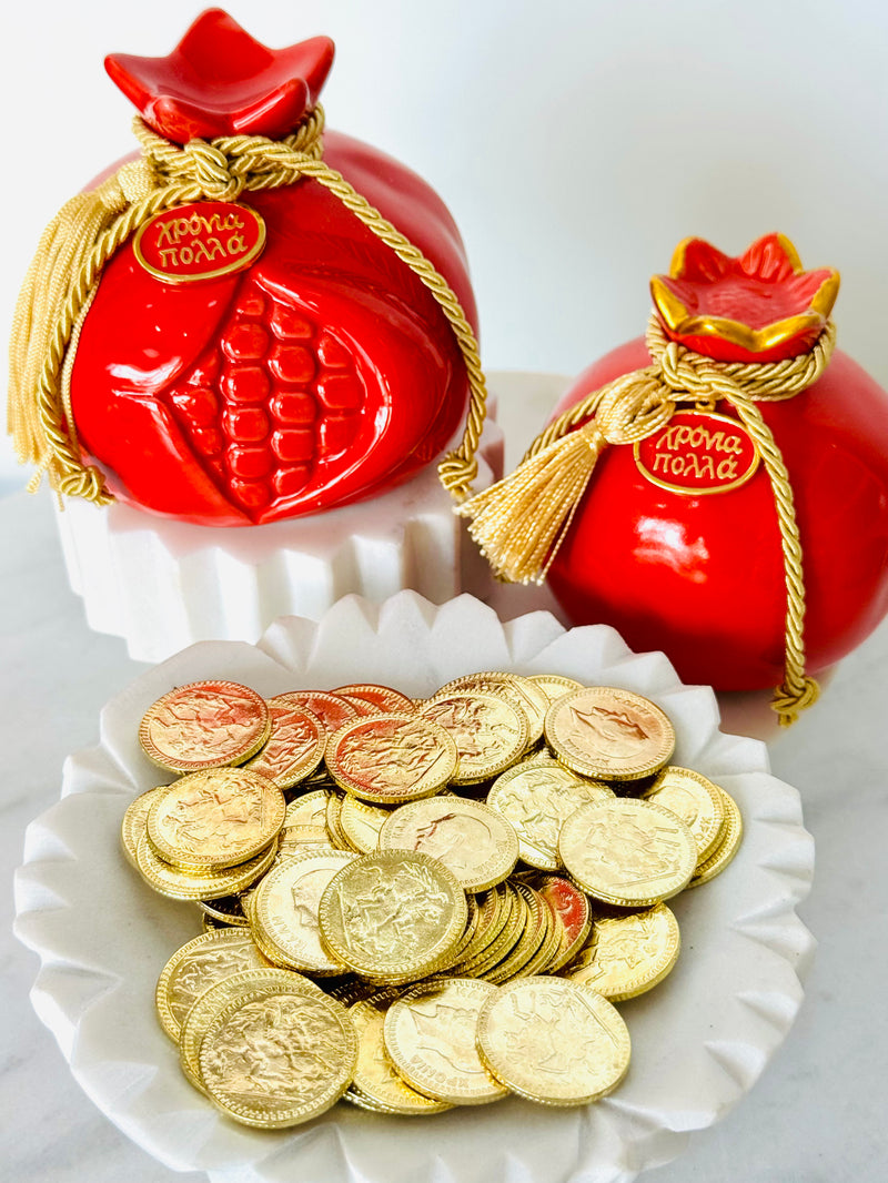 Vasilopita Coin with Xronia Polla Wishes