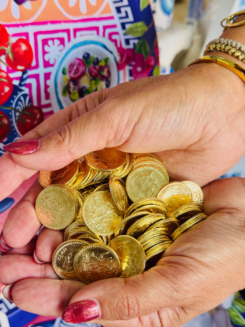 Vasilopita Coin with Xronia Polla Wishes