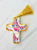 Greek Wishes Ceramic Cross