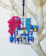 Ceramic Greek Island Christmas Ornament