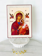Wooden Icon Panayia & Baby Jesus