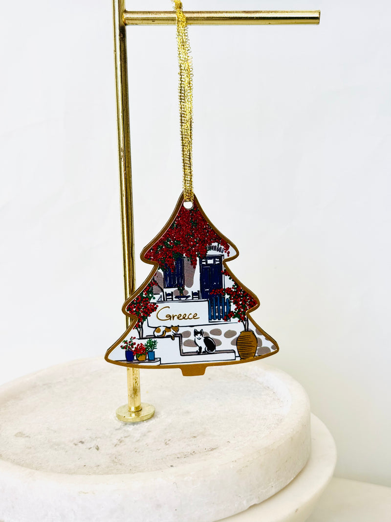 Greek Island Xmas Tree & Star Ornament