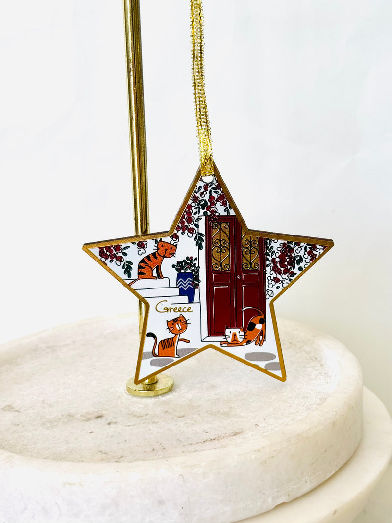 Greek Island Xmas Tree & Star Ornament