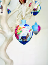 Haind-Painted Donkey Bouganvillea Bauble