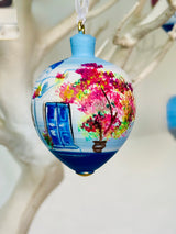 Haind-Painted Donkey Bouganvillea Bauble