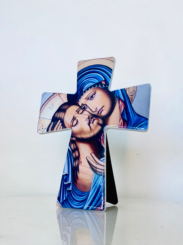 Jesus and Mary Ceramic Cross Tile